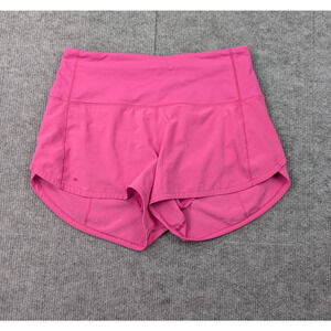 Lululemon Speed Up Shorts Womens 4 Bright Pink High Waisted Lined Athleisure Gym